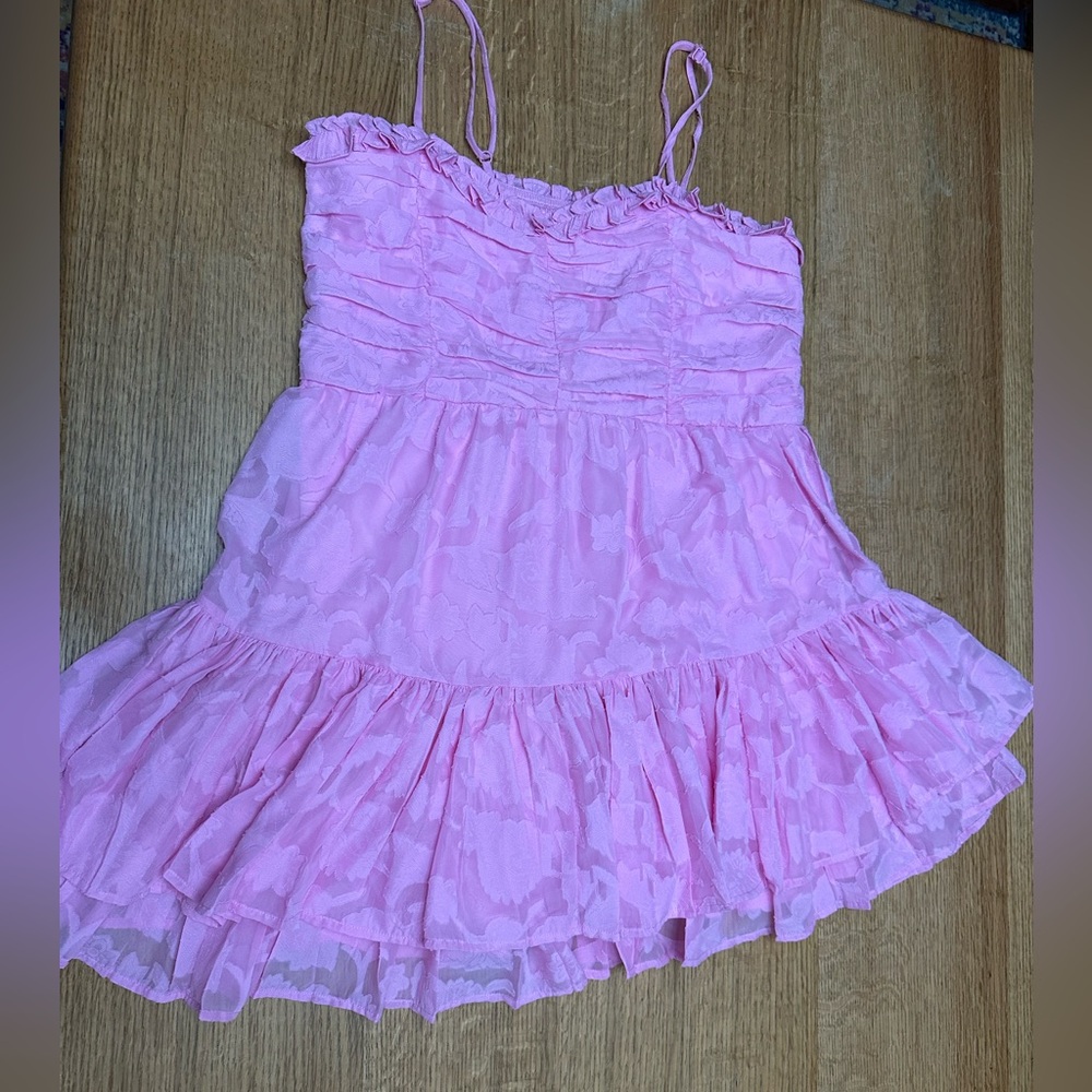 Arula Altar'd State NWOT Harper Floral Mini Dress bubblegum pink sz 0X - Picture 2 of 9